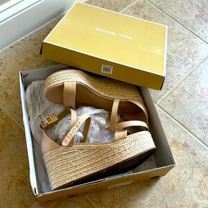 Michael Kors Serena wedge espadrille in light blush, size 6.5